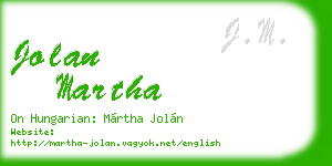 jolan martha business card